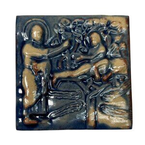 Mercer Moravian Tile CREATION of EVE 4x4 Blue Bucks County Pa